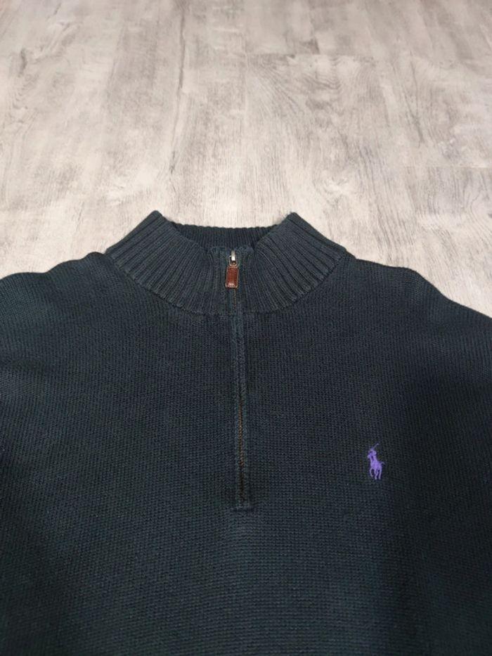 Pull Half Zip Ralph Lauren Noir Logo Brodé Violet Taille 2XL Homme - photo numéro 4