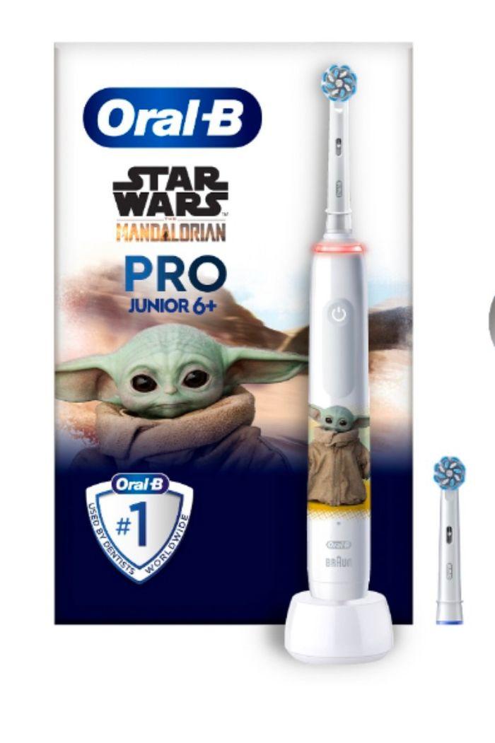 Brosse à dents électrique Oral B PRO Junior 6+ Star Wars The Mandalorian Baby Yoda Grogu Neuf