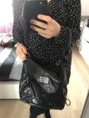 Sac cuir vernis noir lancaster