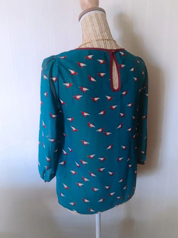 Blouse bleue imprimée taille M/38 - photo numéro 6