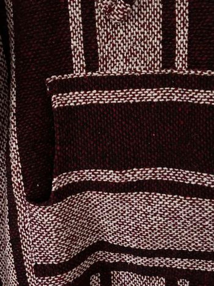 Véritable poncho pull Mexicain à capuche bordeaux - photo numéro 4