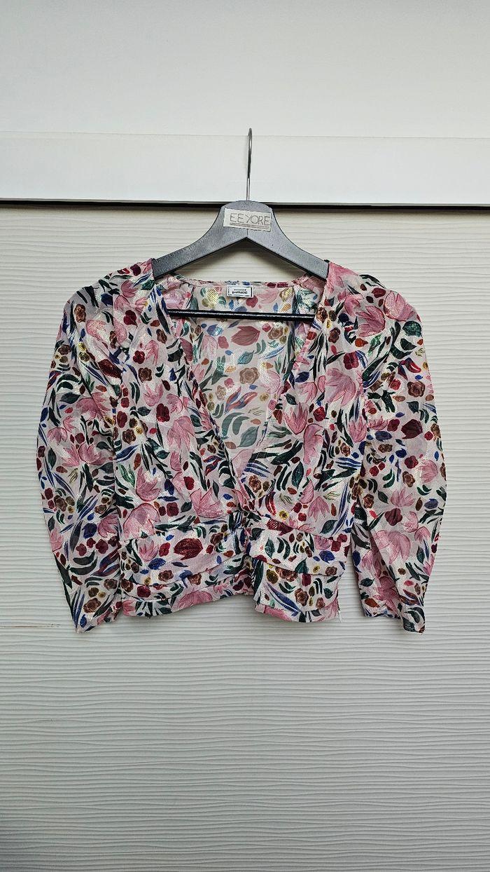 Blouse courte fleurs multicolores pimkie - photo numéro 1