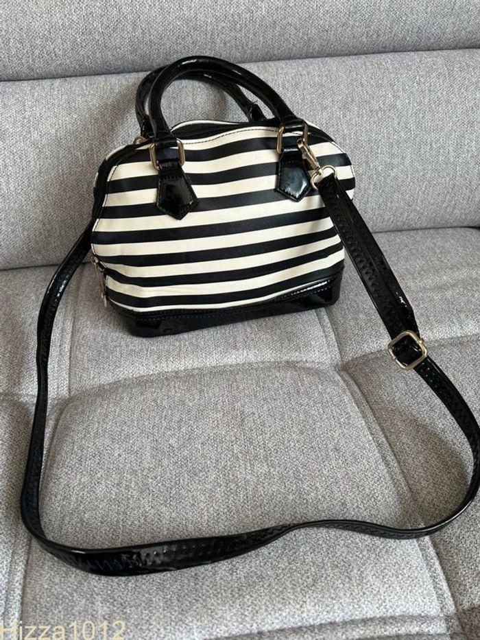 Sac à main bandoulière noir et blanc 💖 - photo numéro 2