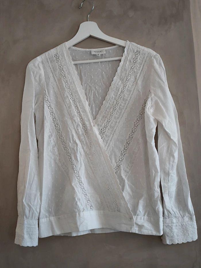 🤎 Blouse cache cœur broderie Sézane 38 🤎 - photo numéro 1