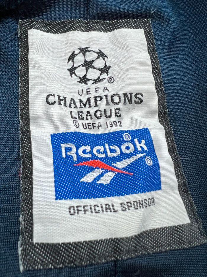 👕 Veste de Sport Reebok Rare Vintage 90’s UEFA Champion League 1992 Bleu Marine Taille L 👕 - photo numéro 3