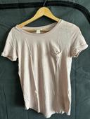 t-shirt rose pâle H&M