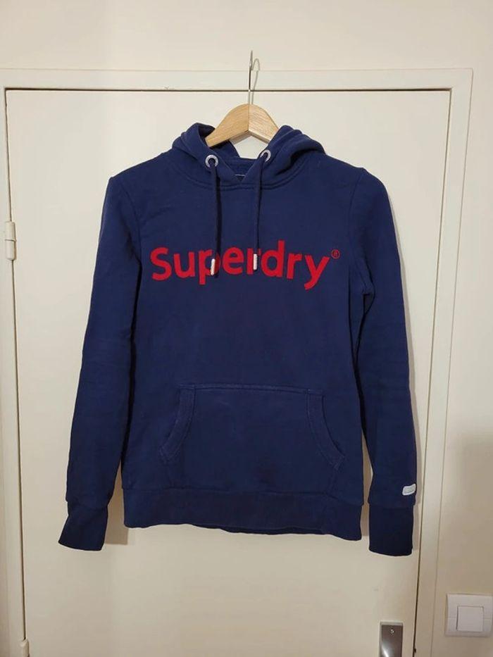 sweats à capuche Superdry marine taille 38 - photo numéro 1