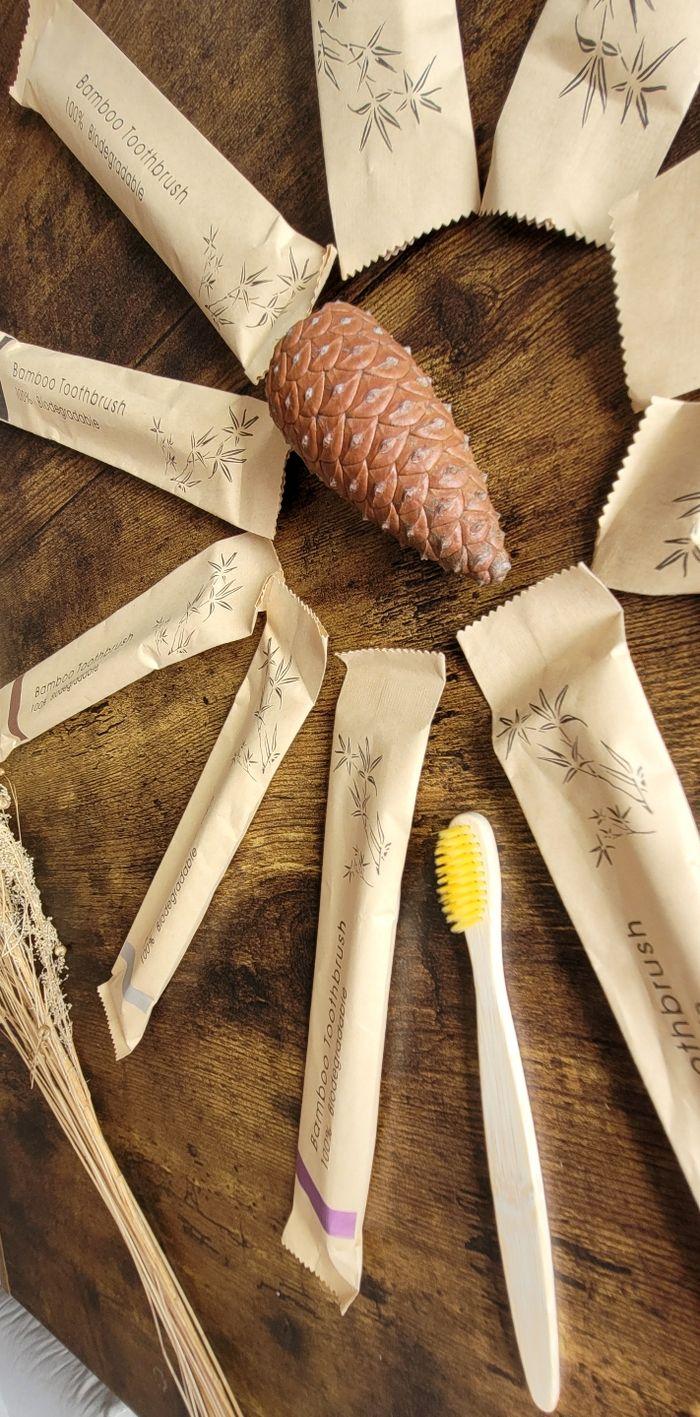 Joli lot de 10 Brosses à Dents Colorées souple en Bambou Écologique Biodégradable Neuves - photo numéro 9