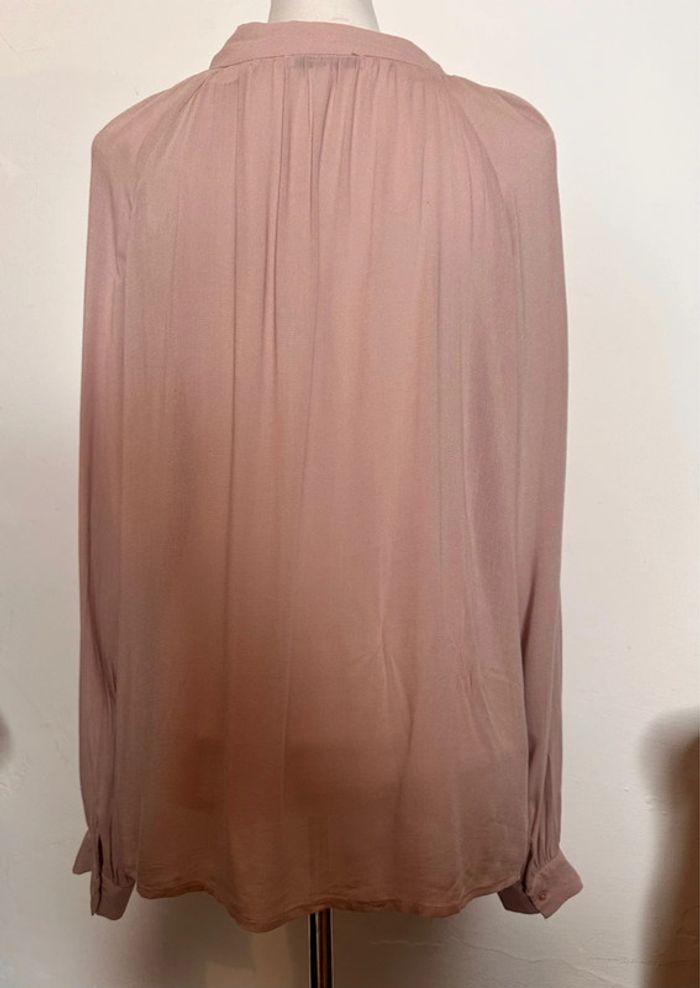 Blouse fluide Mango bois de rose col lavallière taille S - photo numéro 7