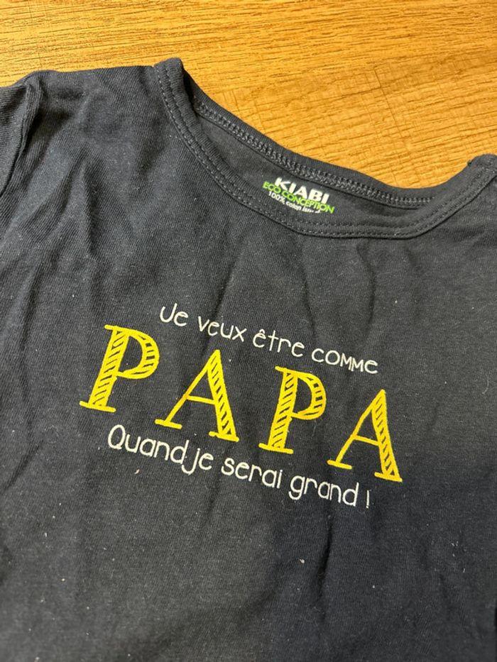 T shirt je veux être comme papa 36 mois Kiabi - photo numéro 2