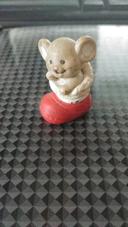 Ancienne Gomme souris botte noel rare vintage Russ