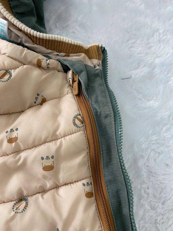 Veste blouson + gilet amovible kaki beige Obaibi  6 mois 68 cm comme neuf - photo numéro 6