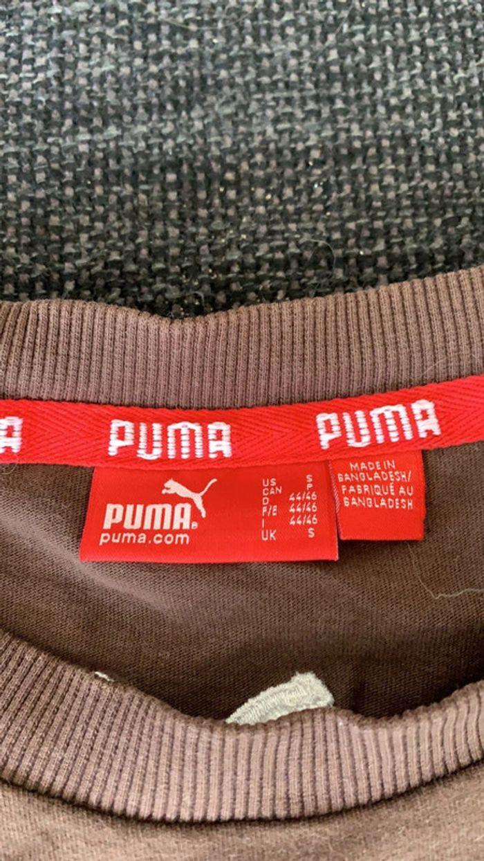 Tee-shirt manche courte Puma marron, taille S, neuf sans étiquette - photo numéro 3