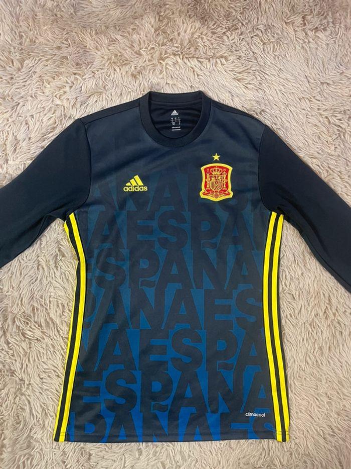 Maillot adidas espagne manches longues taille S pre-match entrainement échauffement 2015 - photo numéro 2