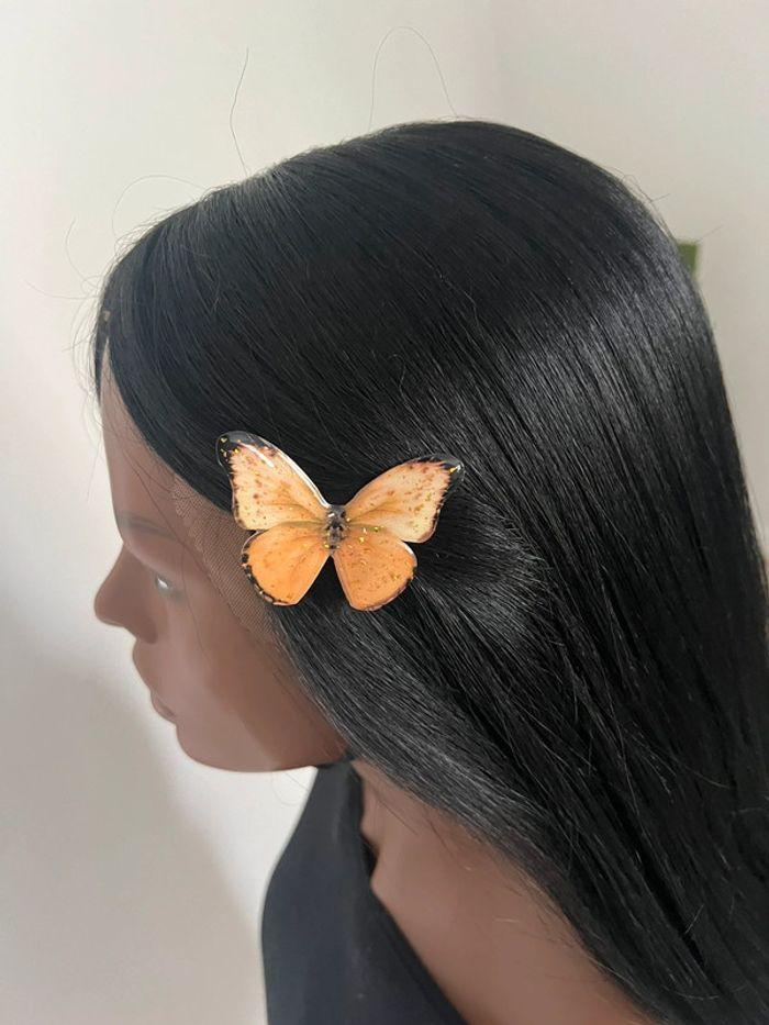 Barrette épingle décorative cheveux en papillon - photo numéro 3