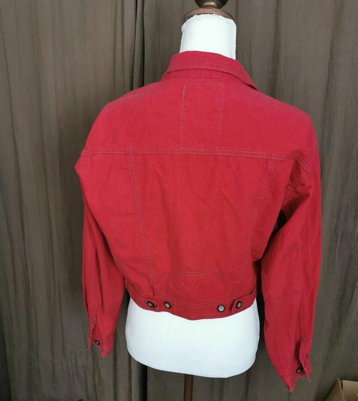 Veste blouson en jeans rouge vintage Alitor taille S 36 - photo numéro 3