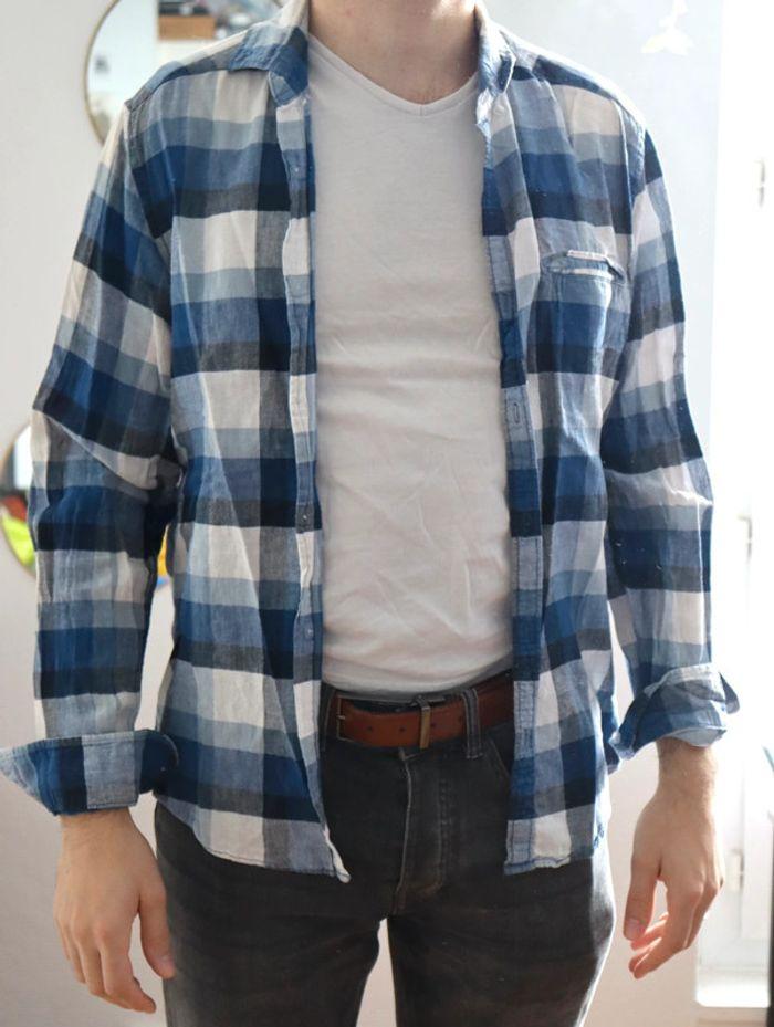 Chemise homme bleu à carreaux - photo numéro 1