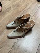 Santiags mules à talon Destroy taille 37 vintage en cuir à talon