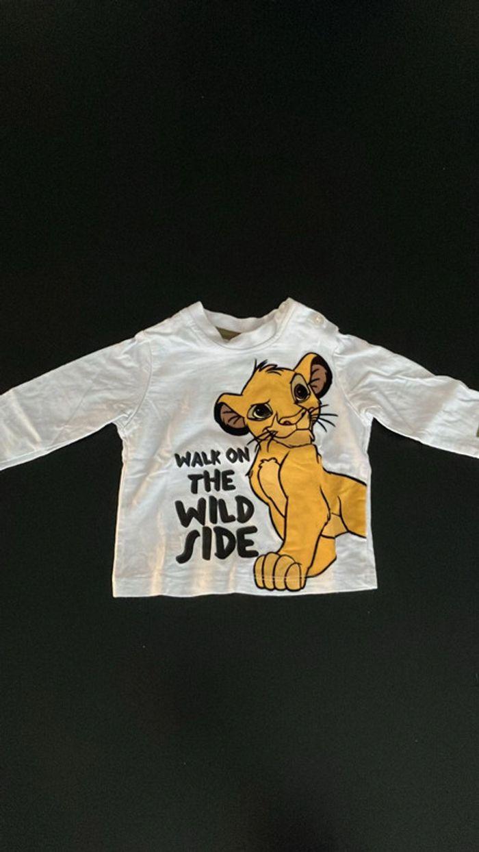 2 T-shirts manches longues garçon Roi Lion Disney 62 cm - photo numéro 3