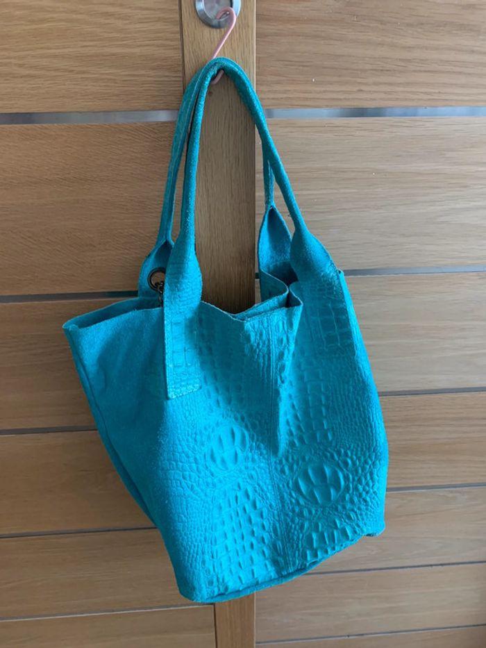 Sac en cuir turquoise - photo numéro 7