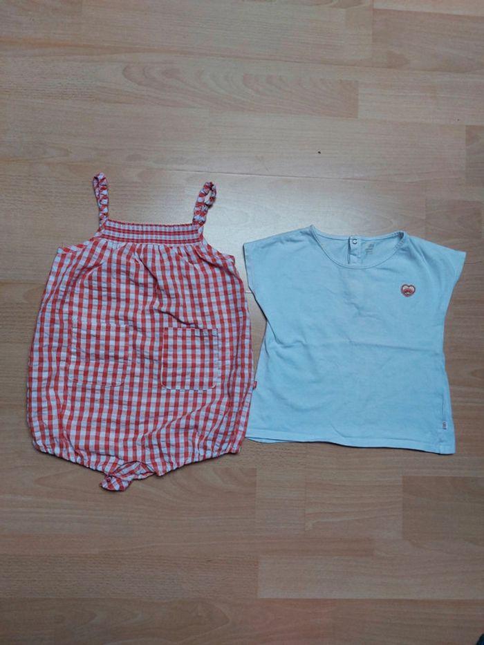 Ensemble combi short et tee short fille 3ans - photo numéro 1