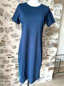 Robe moulante mi-longue bleue Pimkie taille M