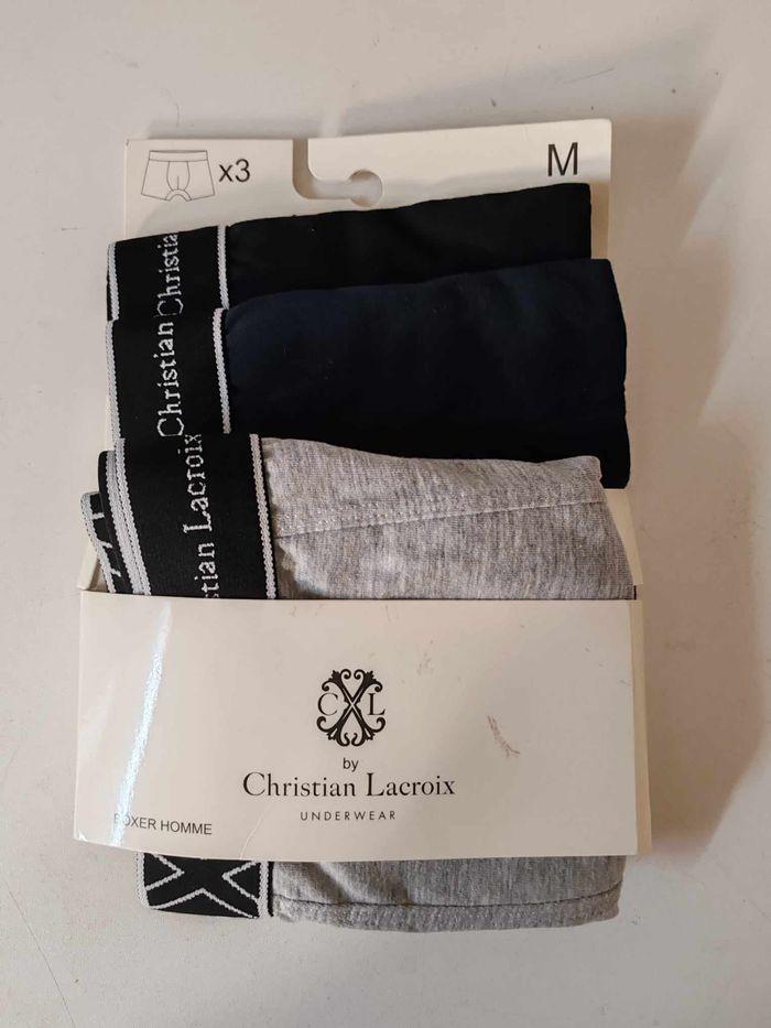 Lot de 3 boxers homme gris et noir taille M Christian Lacroix - photo numéro 1