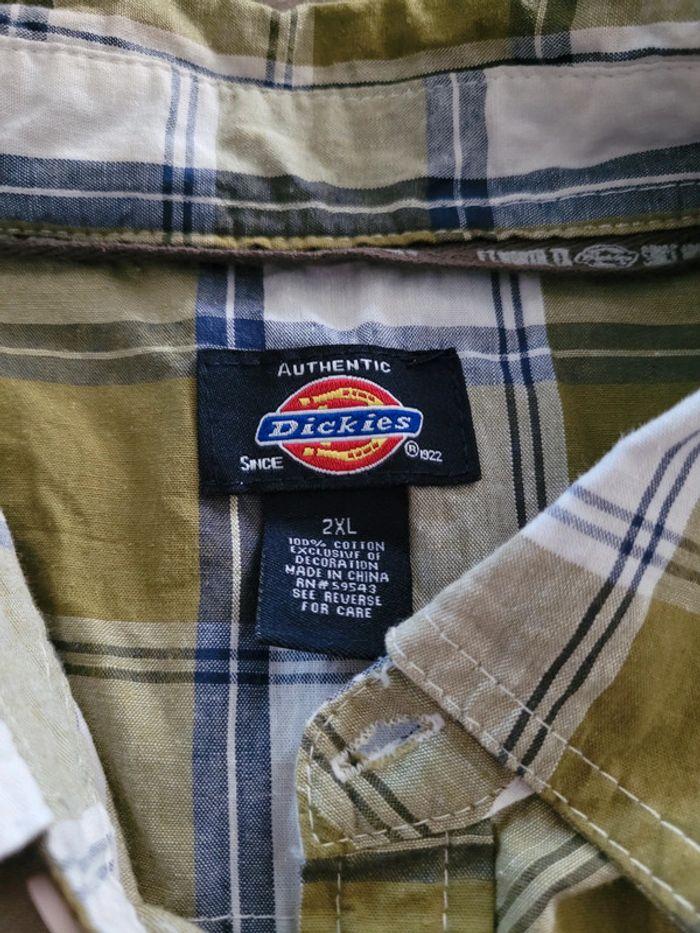 Chemise Dickies Carreaux Vert Taille XL Logo Brodé - photo numéro 8