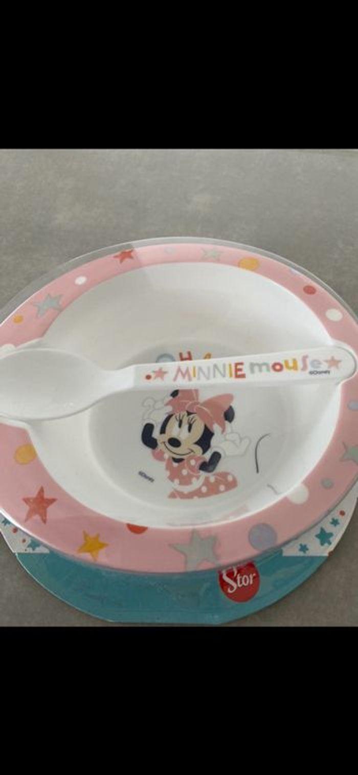 Assiette avec cuillère bébé Minnie Disney - photo numéro 2