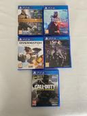 Lot de 5 jeux PS4 Call of duty, overwatch, battlefield V, destiny Dissidia