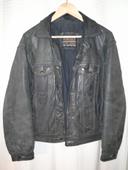 Blouson en cuir doublé vintage Vent couvert taille S