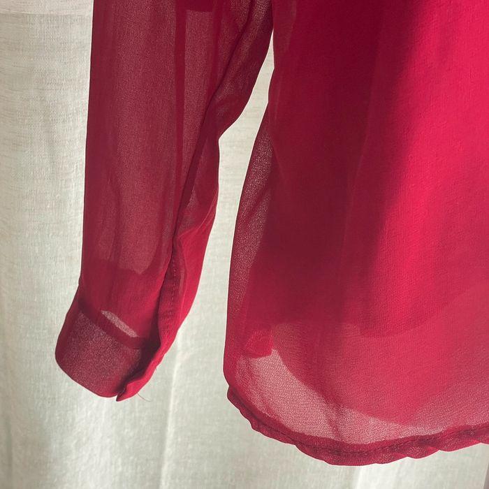 Blouse rouge bordeau transparente - photo numéro 4