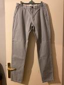 Pantalon toile gris homme