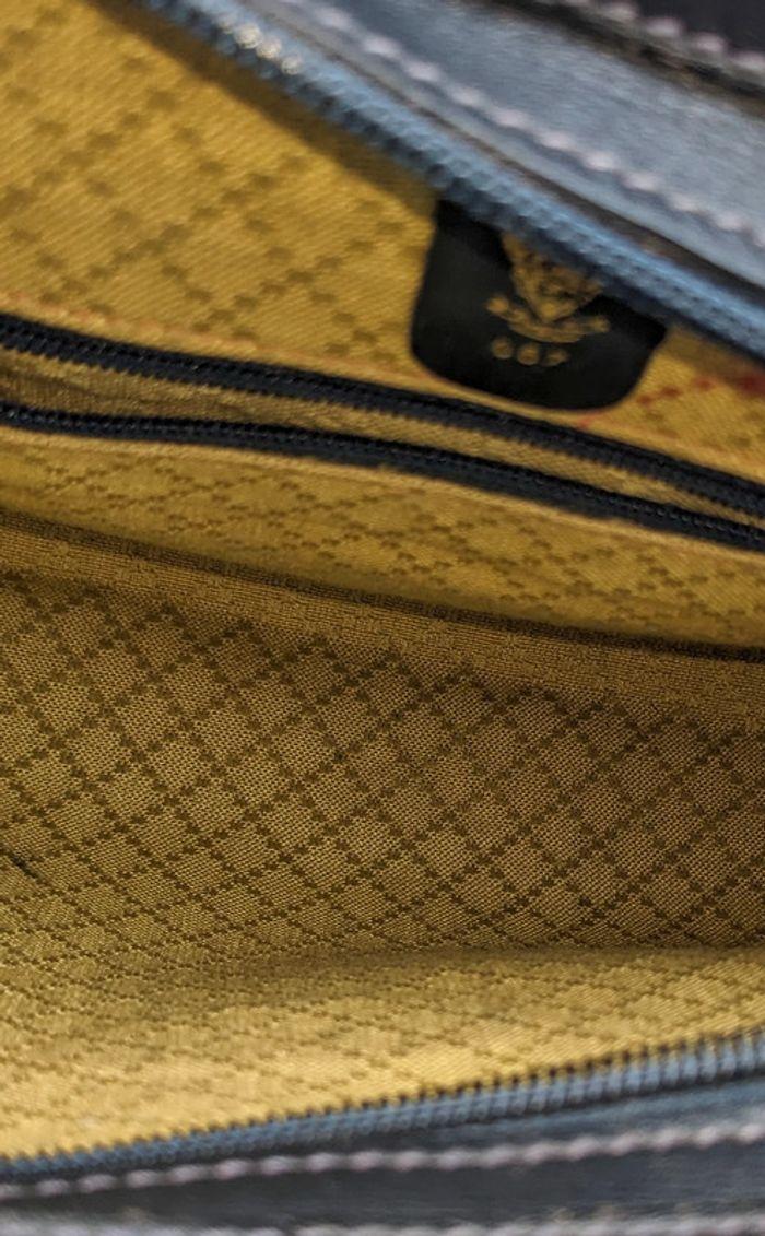 Sac vintage Gucci porté épaule ou bandoulière Monogramme cuir bleu et tissu - photo numéro 7