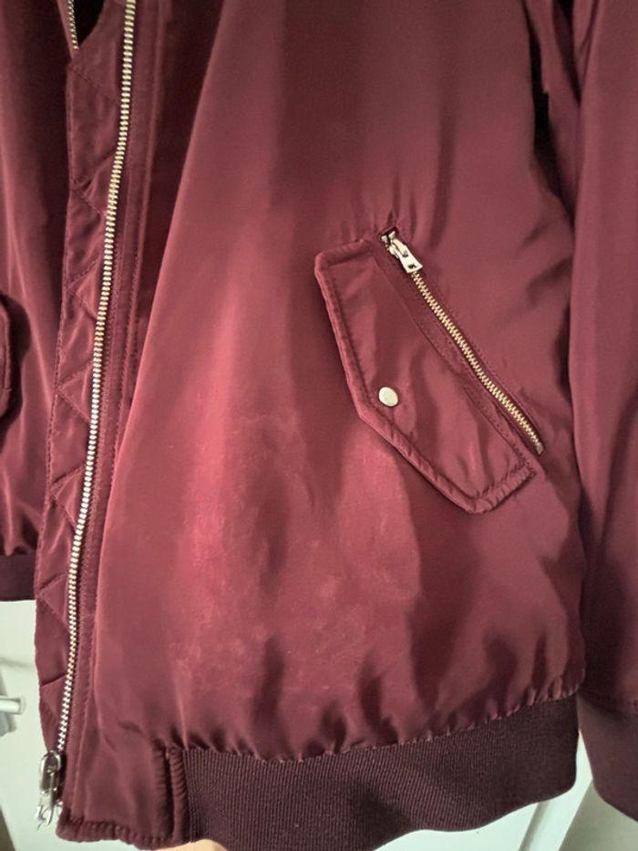 Blouson bombers bordeaux ZARA taille 42 - photo numéro 3