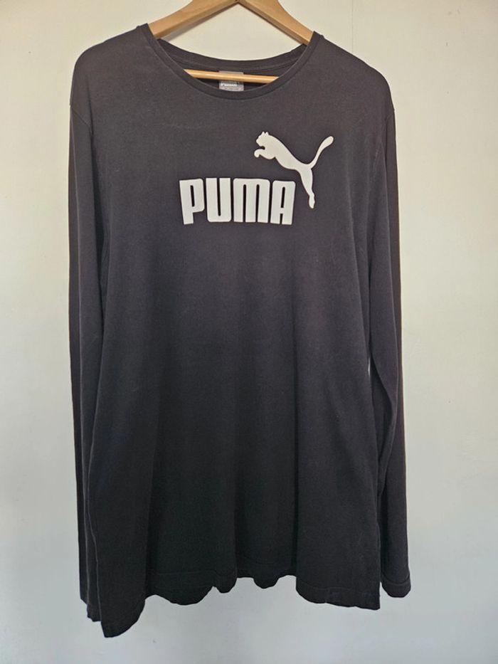 T-shirt à manches longues unisexe - noir floqué blanc - 44 / XXL - Puma - photo numéro 2