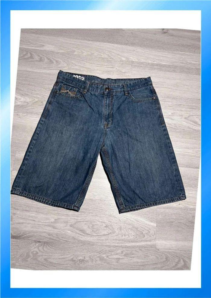 🩳 Short vintage brodé hip hop Ecko UNLTD en jean Bleu Taille 40 XL 🩳 - photo numéro 2