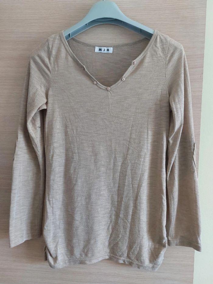 Tee-shirt manches longues beige - photo numéro 2