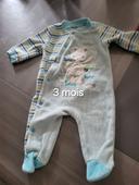 Lot 8 pyjamas babygros garçon 3 mois