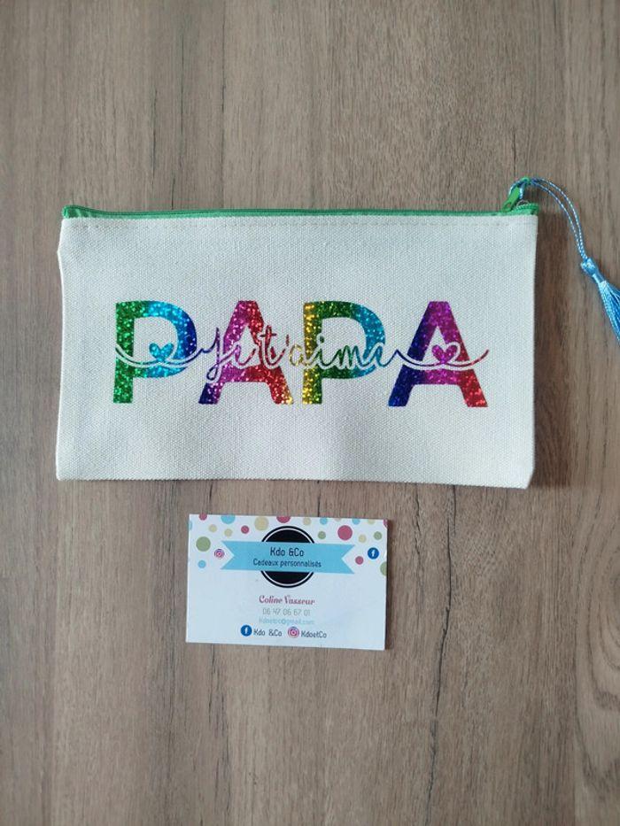 Trousse en toile papa je t'aime - photo numéro 1