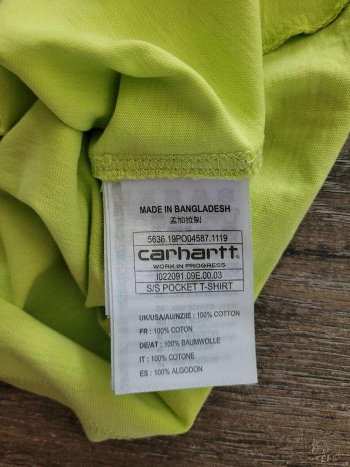 T-shirt Carhartt Vert Taille S Logo Brodé - photo numéro 10