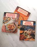 livres 3  de cuisine vacances neufs