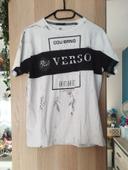 Tee-shirt blanc et noir "verso" Maxway - Taille M