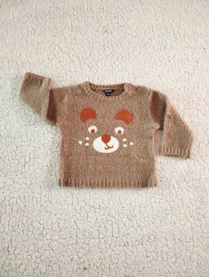 Pull marron petit chien T6M Kiabi - photo numéro 1