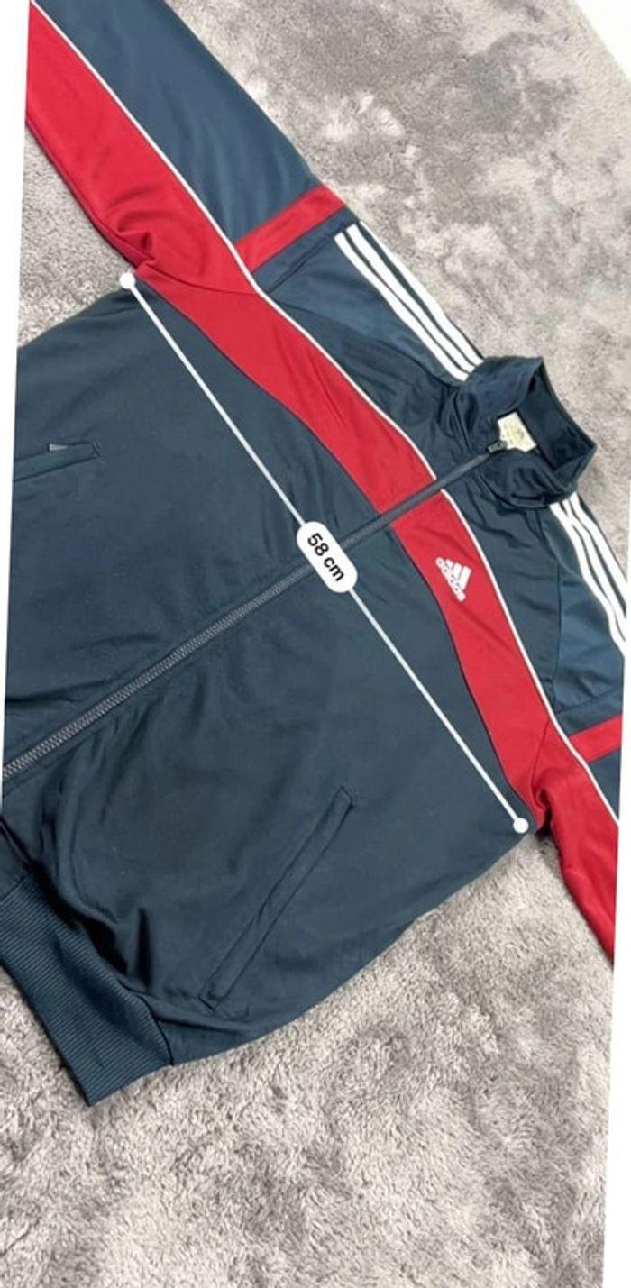 👕 Veste de Sport Adidas Vintage 00’s logo brodé Bleu Marine Taille L 👕 - photo numéro 4