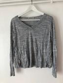 Pull manches longues gris camaïeu taille S