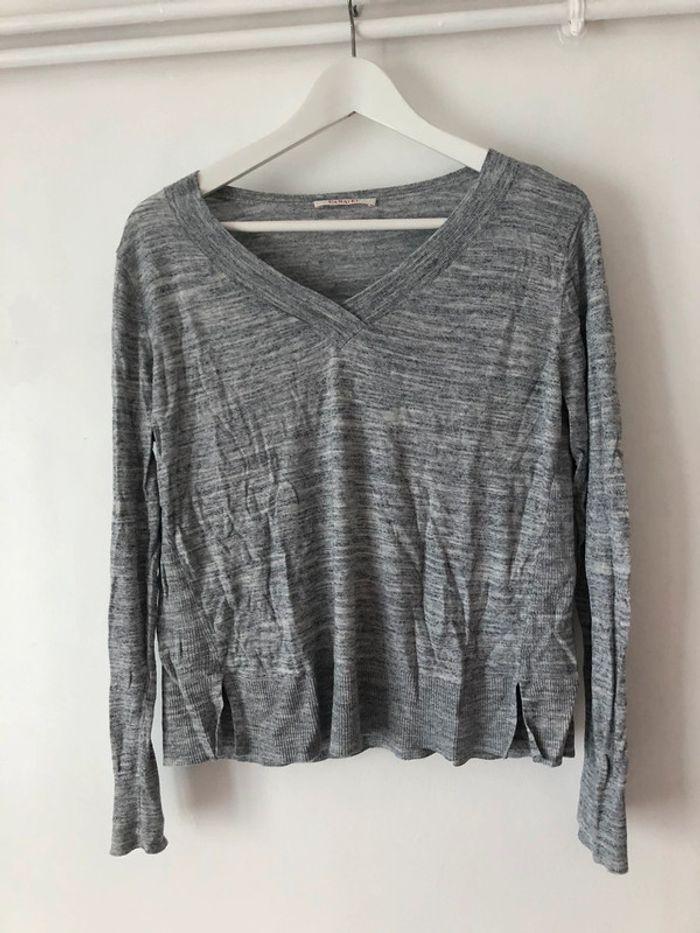 Pull manches longues gris camaïeu taille S - photo numéro 1