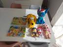 Lot peluches et 2 jeux en bois