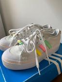 Baskets blanches en toile Nizza Platform Adidas Originals taille 38 2/3