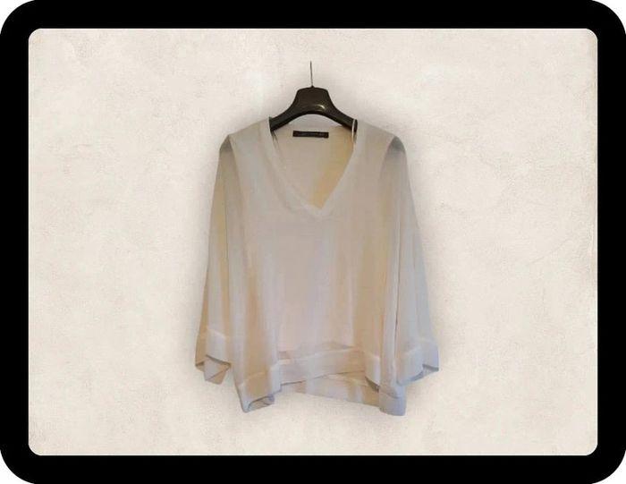 Blouse fluide et loose Ecrue Zara taille 34 - photo numéro 1